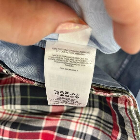 Brooks Brothers 346 Mens 38 cropped Madison Fit Plaid Pants Red Blue White - Picture 5 of 12
